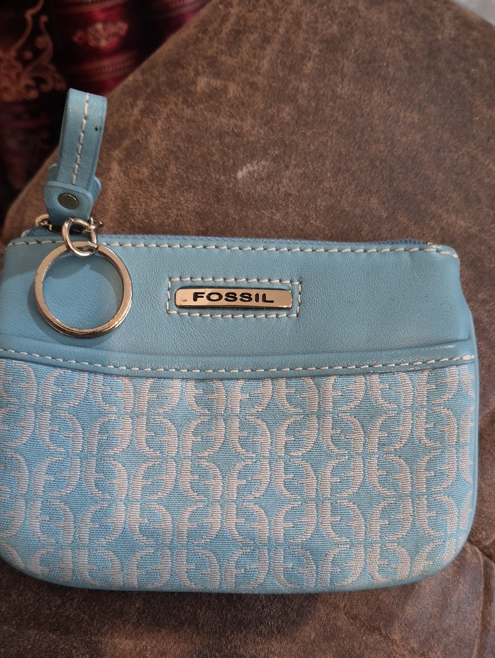Fossil Light Blue Signature Wristlet